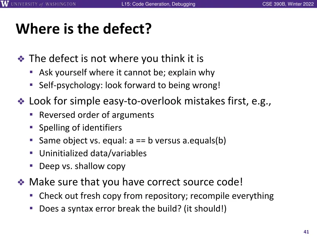 l15 code generation debugging 40