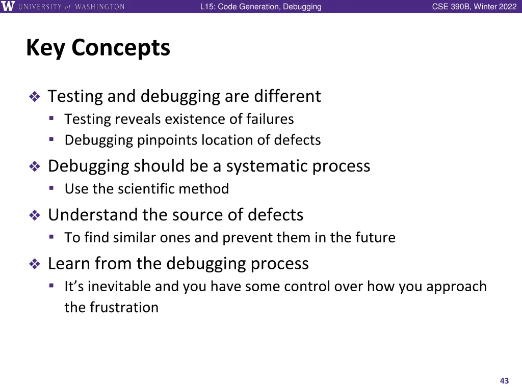 l15 code generation debugging 42
