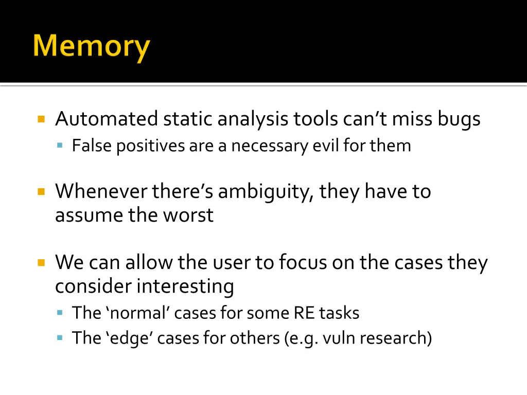 automated static analysis tools can t miss bugs