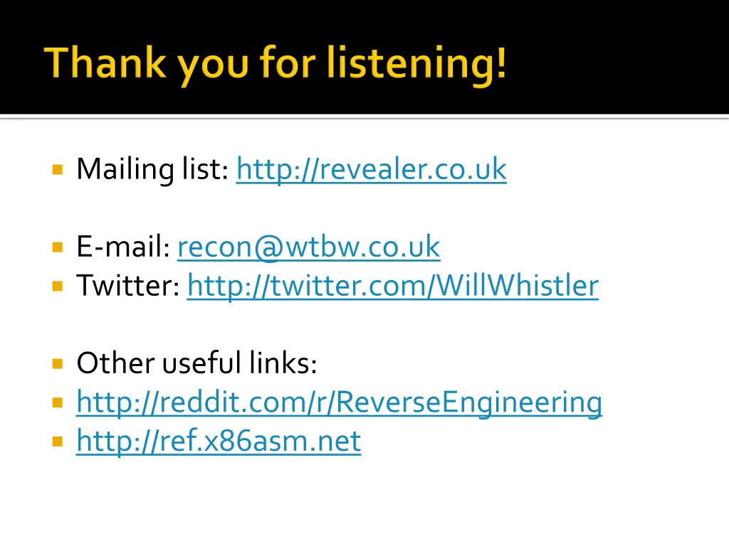 mailing list http revealer co uk