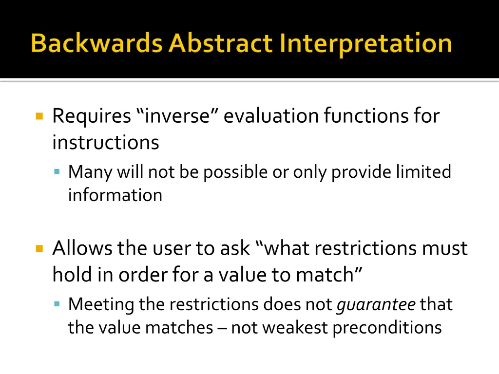 requires inverse evaluation functions