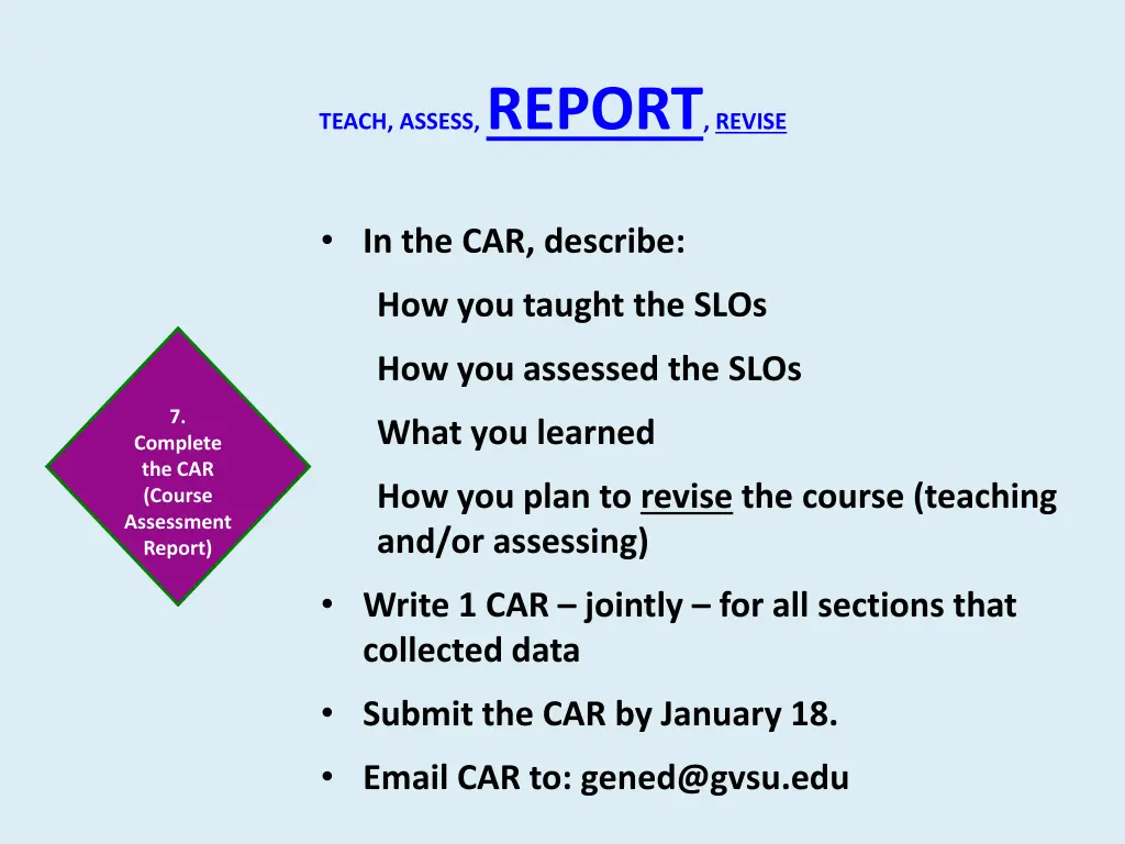 teach assess report revise 11
