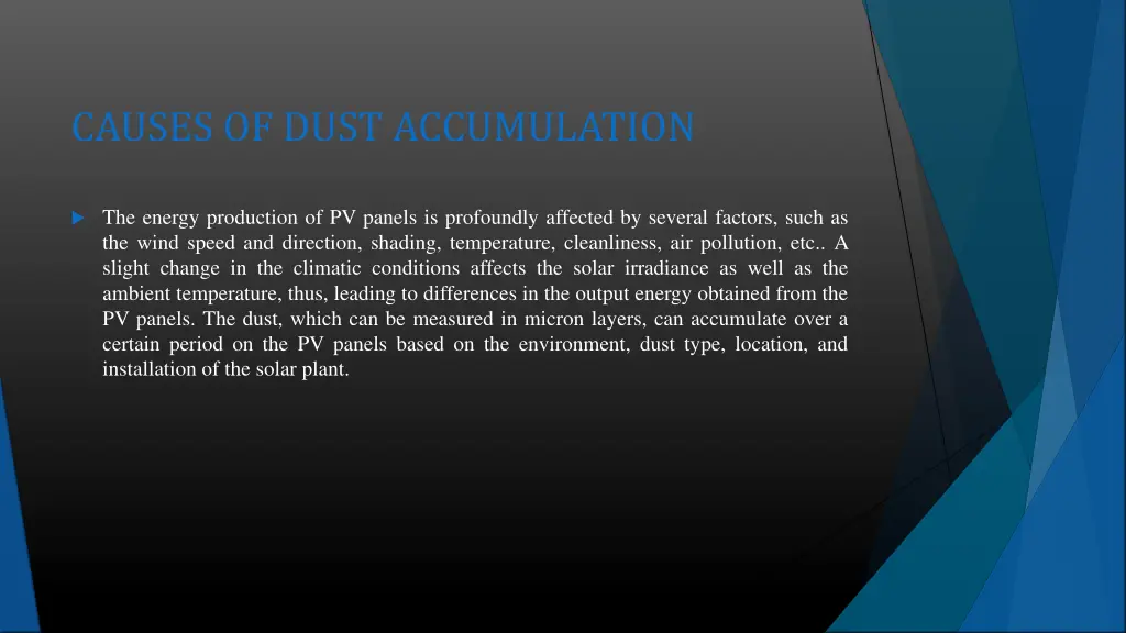causes of dust accumulation
