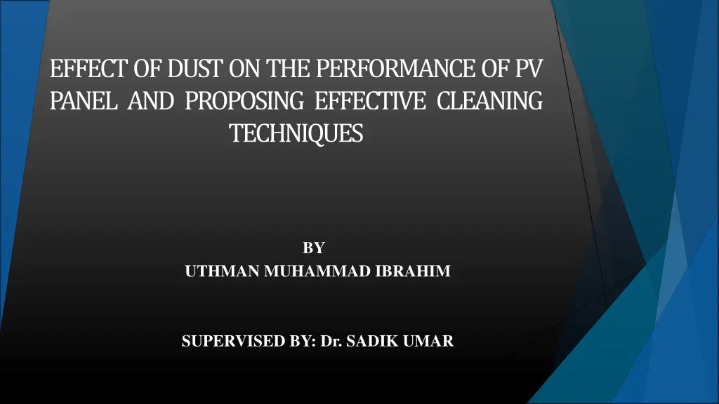 effectofdustontheperformanceofpv panel