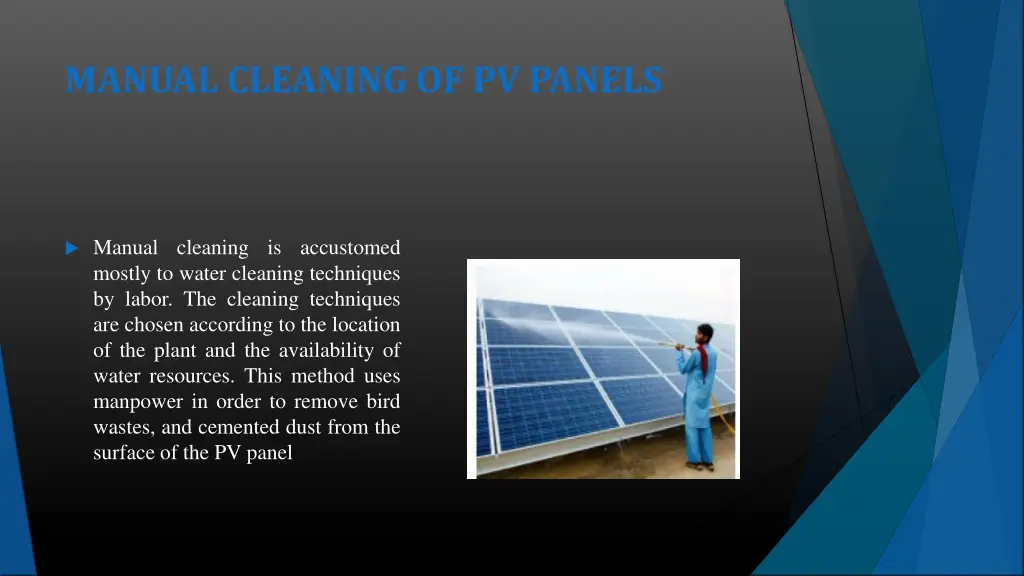 manual cleaning of pv panels