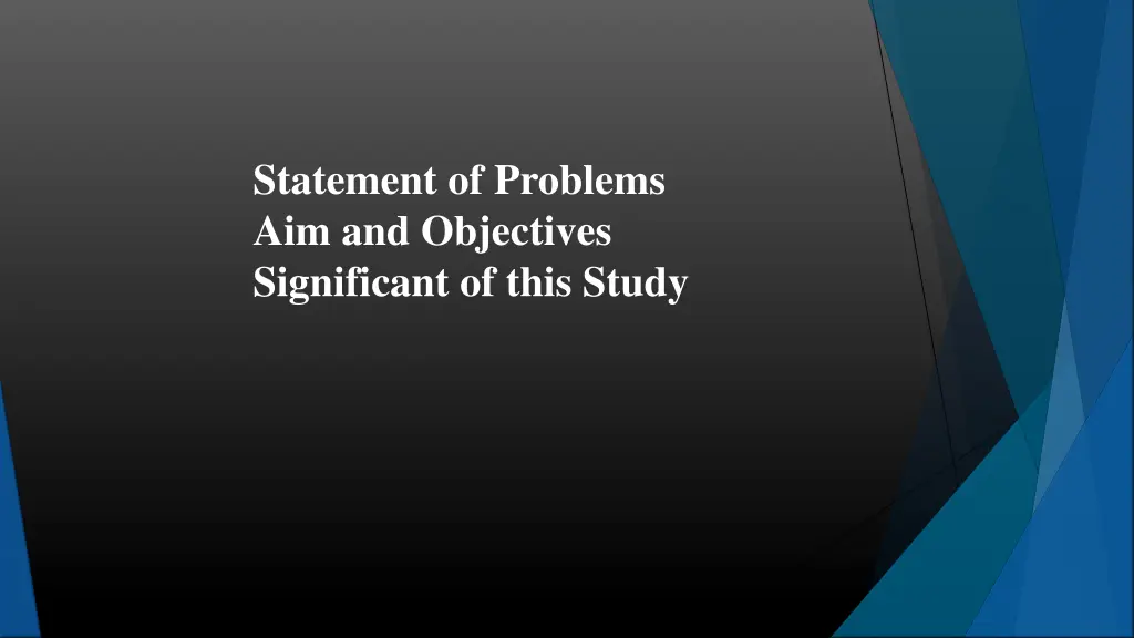 statement of problems aim and objectives