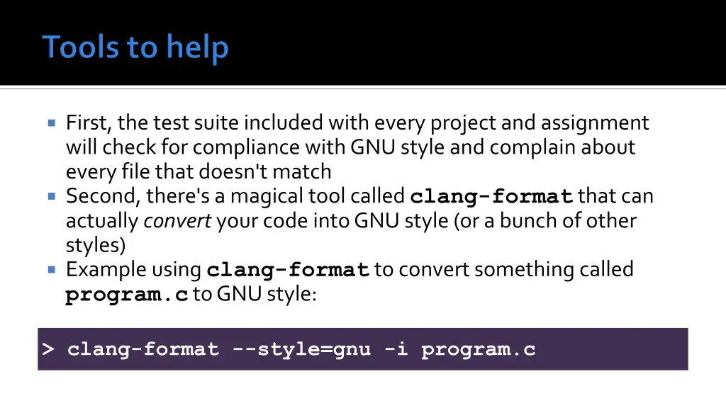 first the test suite included with every project
