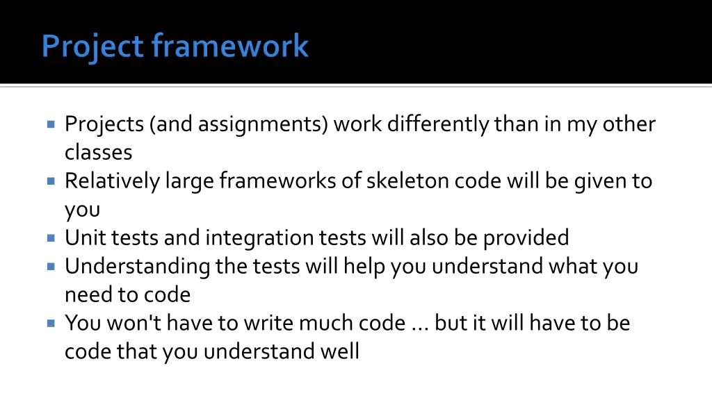 projects and assignments work differently than