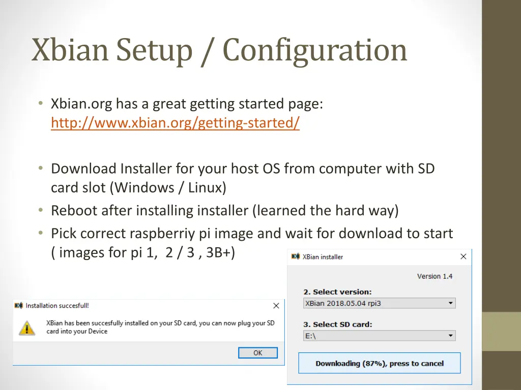 xbiansetup configuration