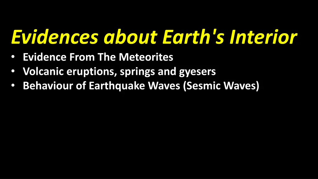 evidences about earth s interior evidence from