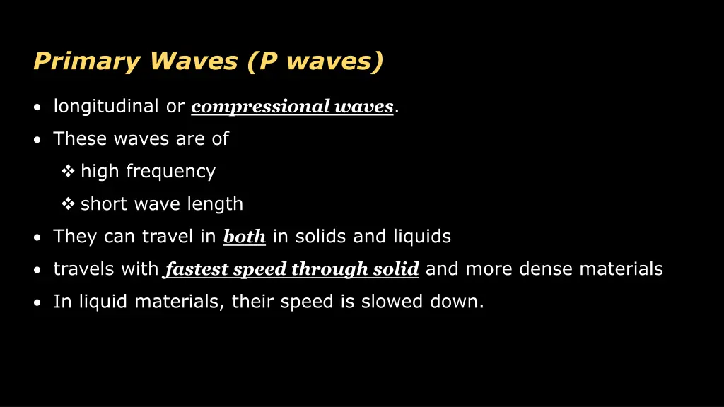 primary waves p waves