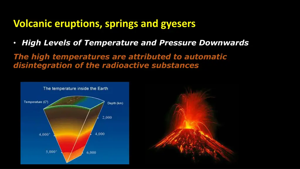 volcanic eruptions springs and gyesers