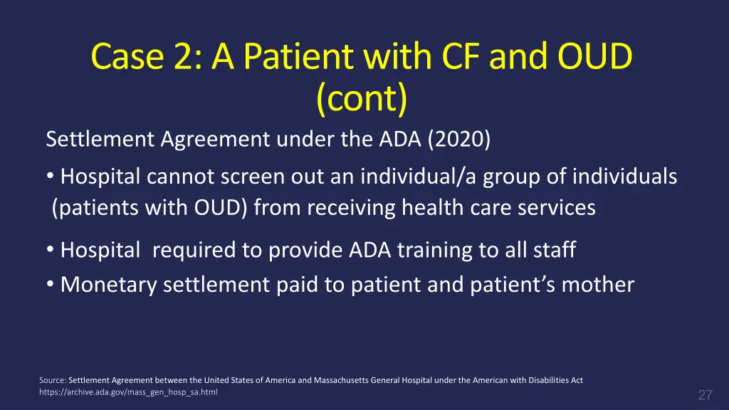 case 2 a patient with cf and oud cont settlement