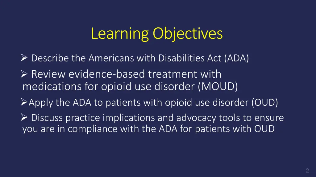 learning objectives