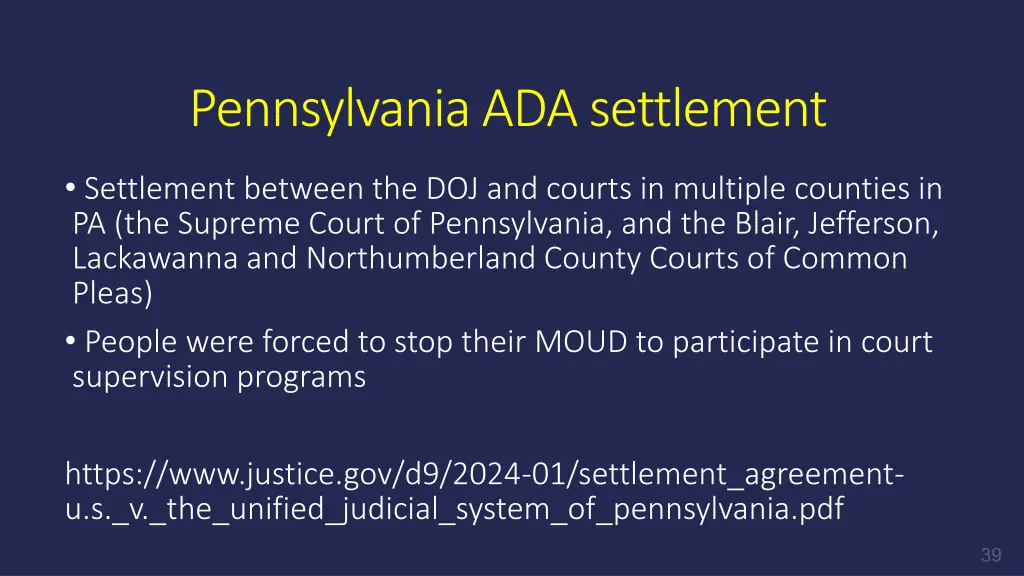 pennsylvania ada settlement