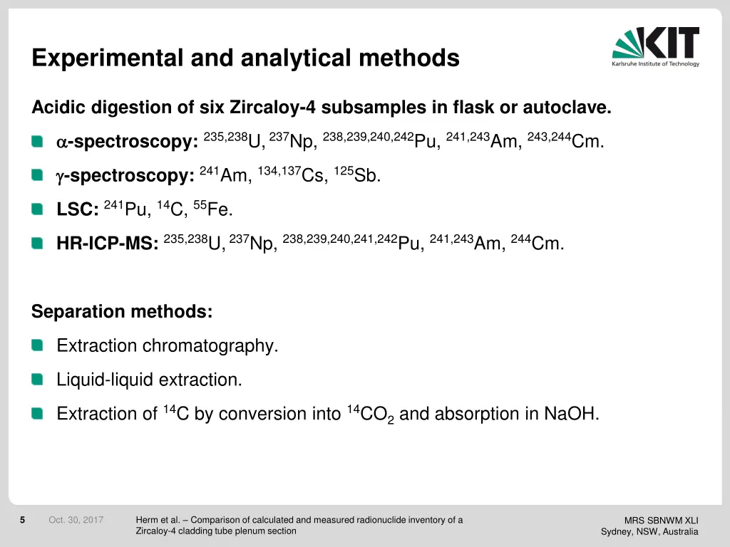 experimental and analytical methods