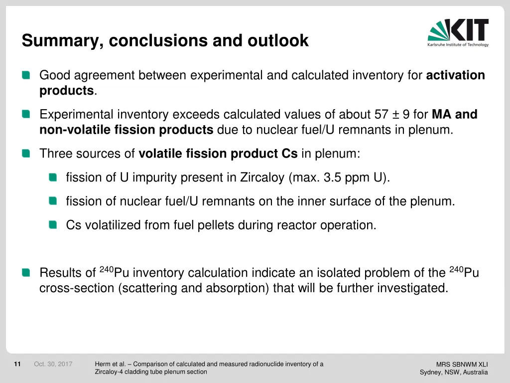 summary conclusions and outlook