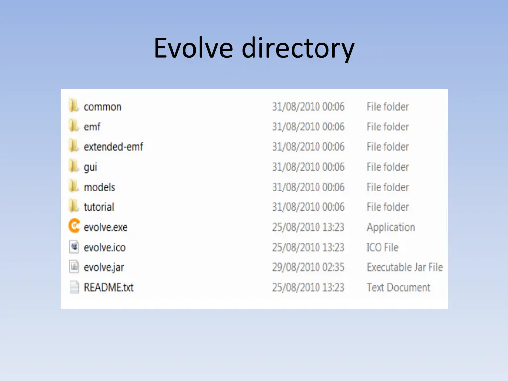 evolve directory