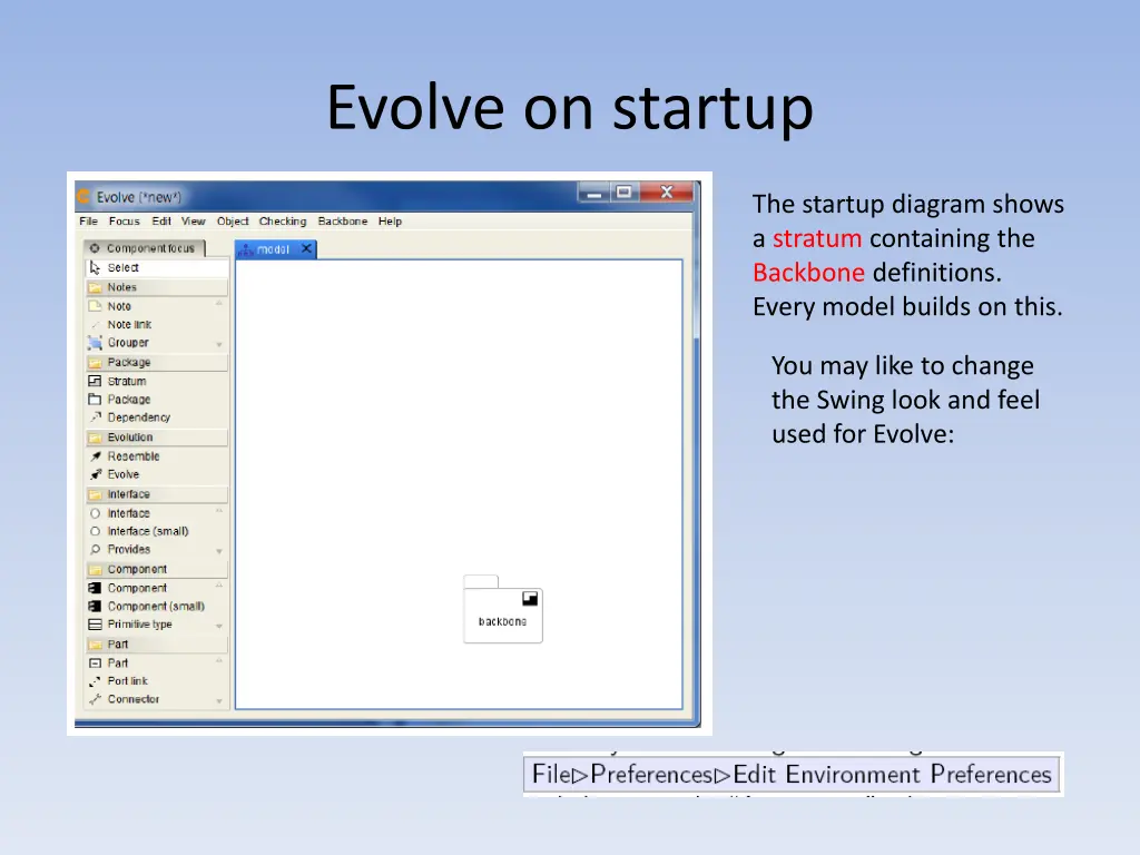 evolve on startup