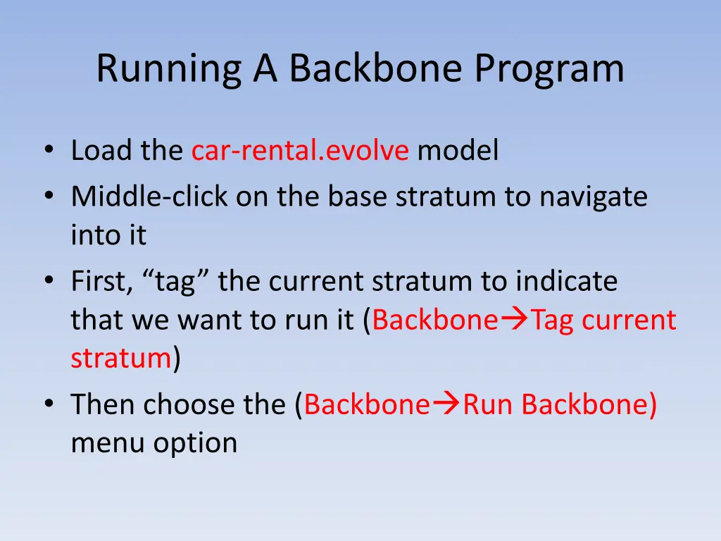 running a backbone program