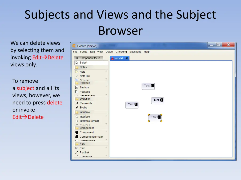 subjects and views and the subject browser 1