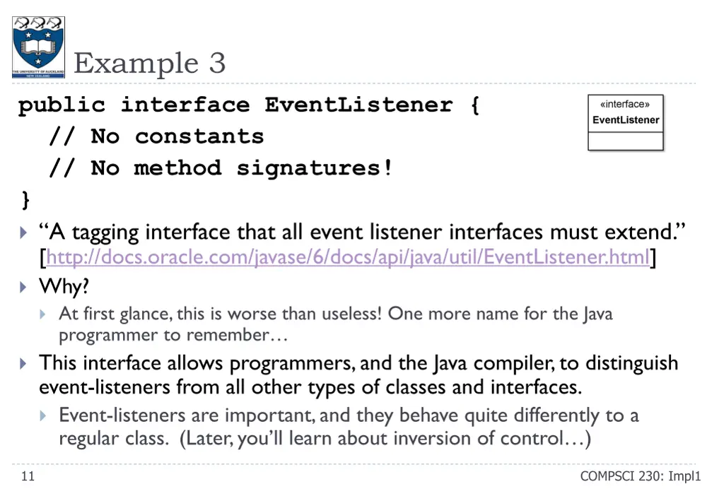 example 3 public interface eventlistener