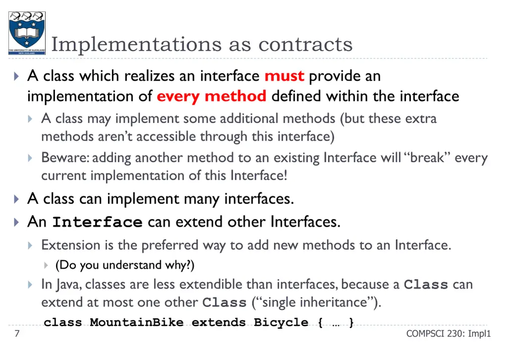implementations as contracts