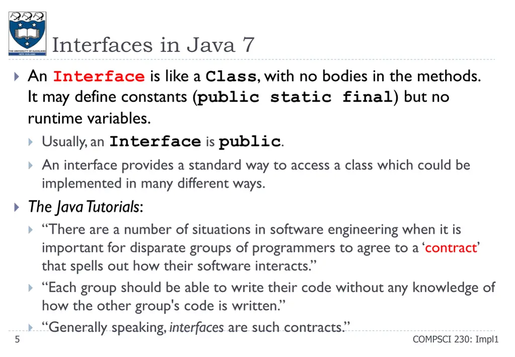 interfaces in java 7