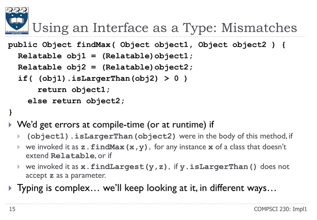 using an interface as a type mismatches
