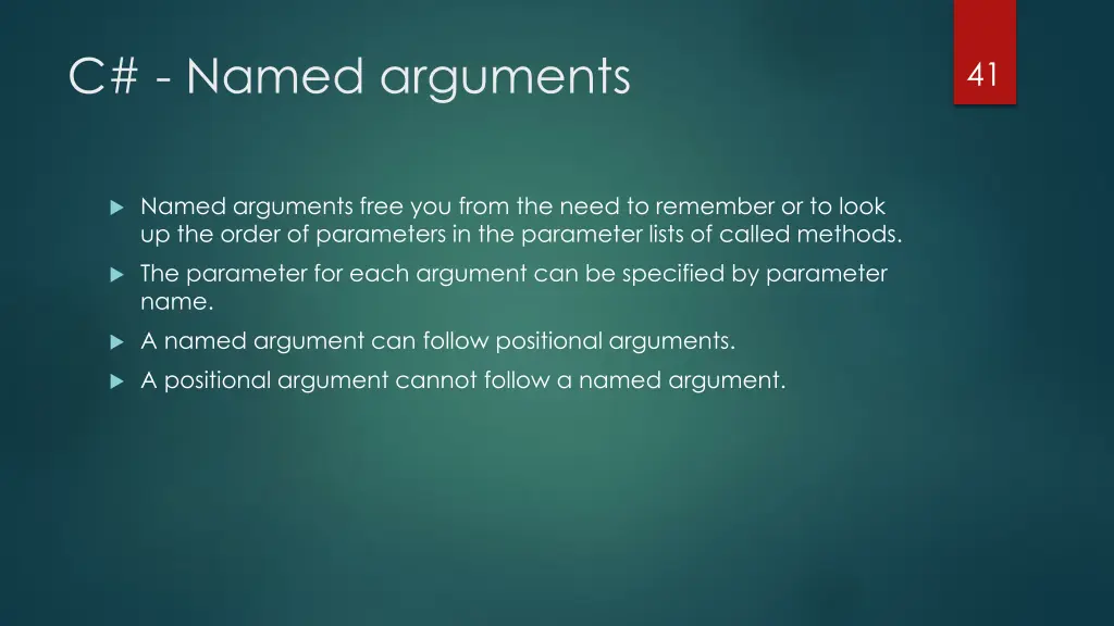c named arguments