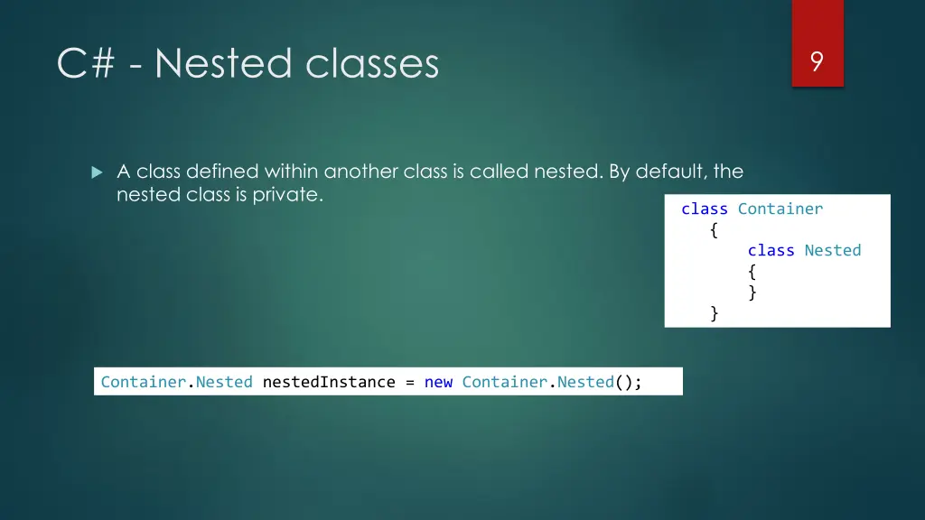 c nested classes
