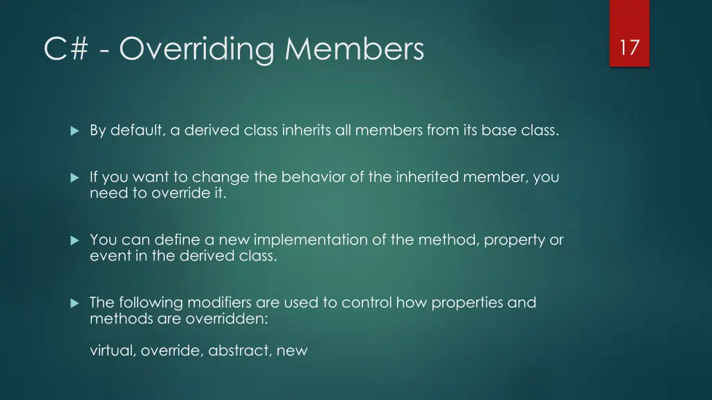 c overriding members