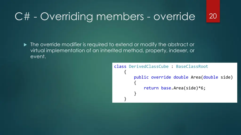 c overriding members override