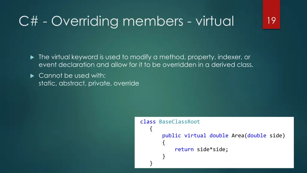c overriding members virtual