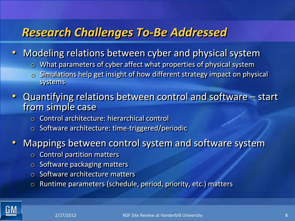 research challenges to be addressed