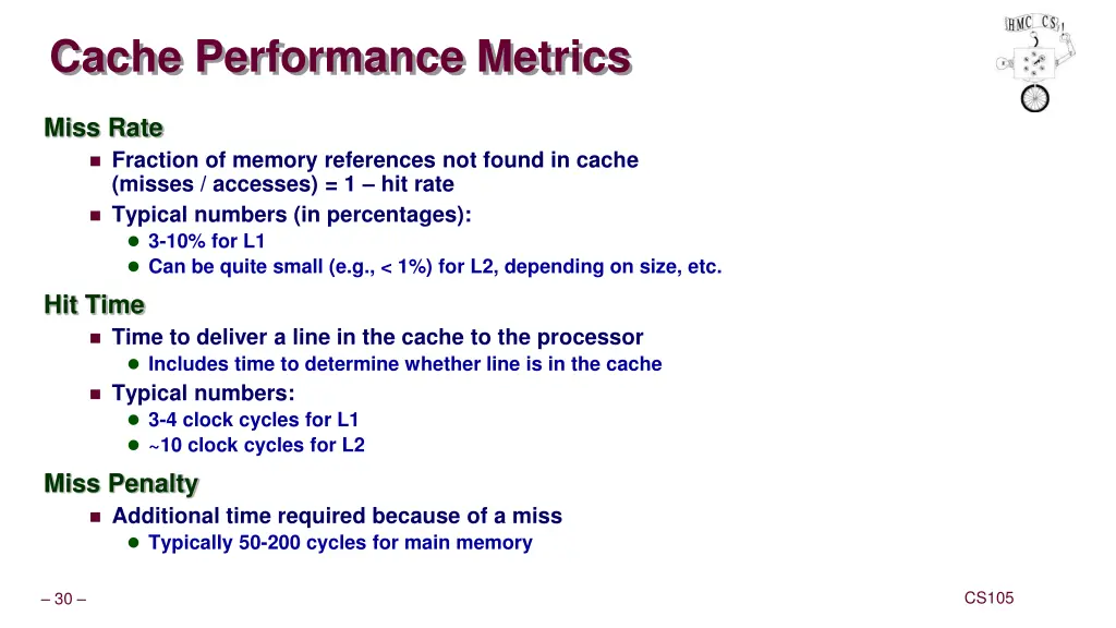 cache performance metrics
