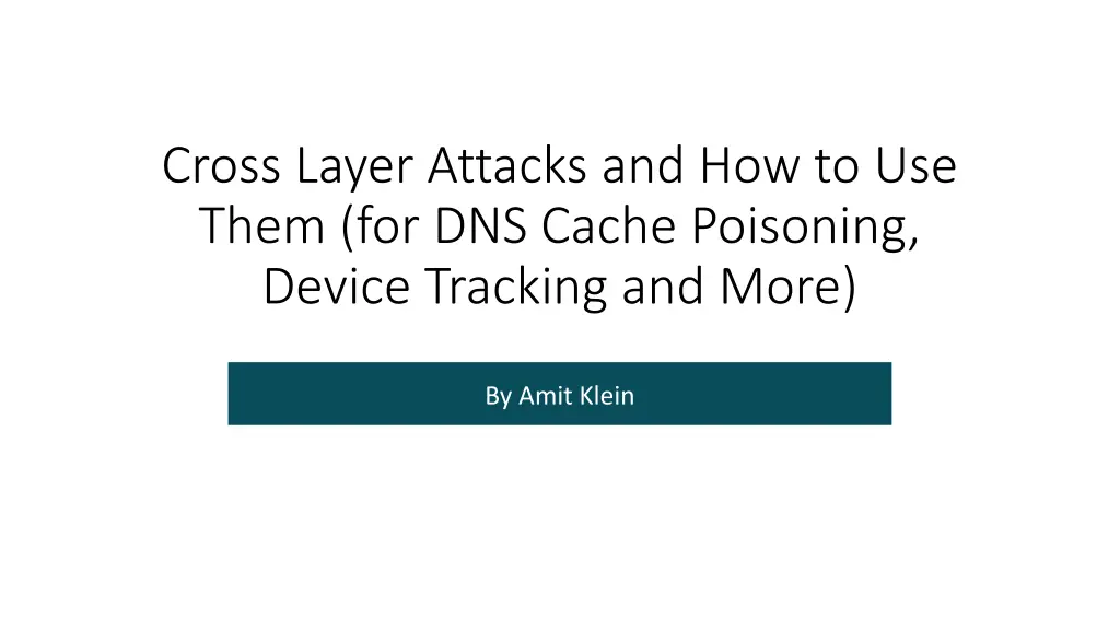 cross layer attacks and how to use them