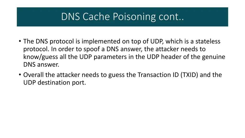 dns cache poisoning cont 1
