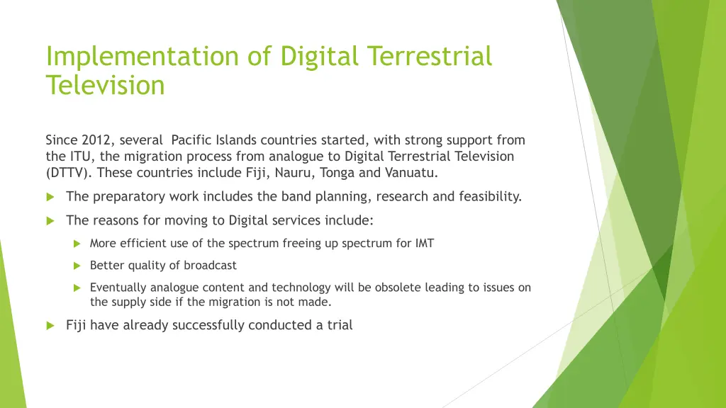 implementation of digital terrestrial television
