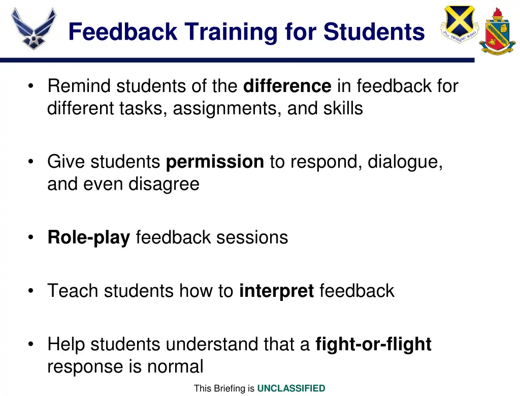 feedback training for students 1