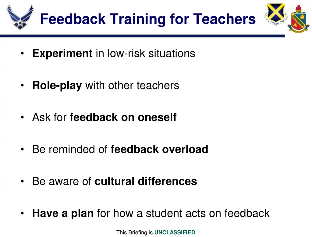 feedback training for teachers