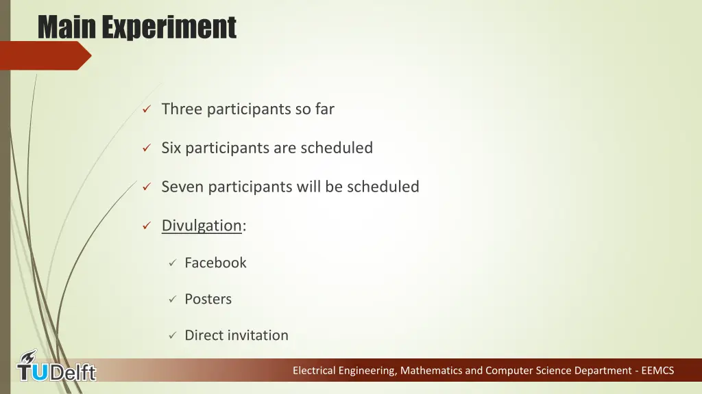 main experiment