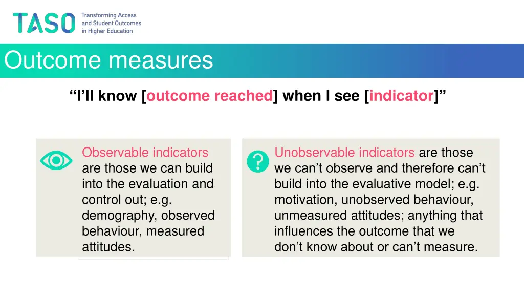 outcome measures