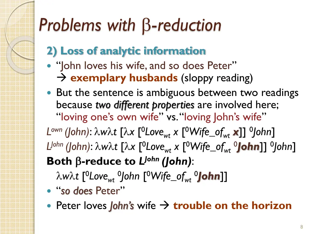 problems with reduction