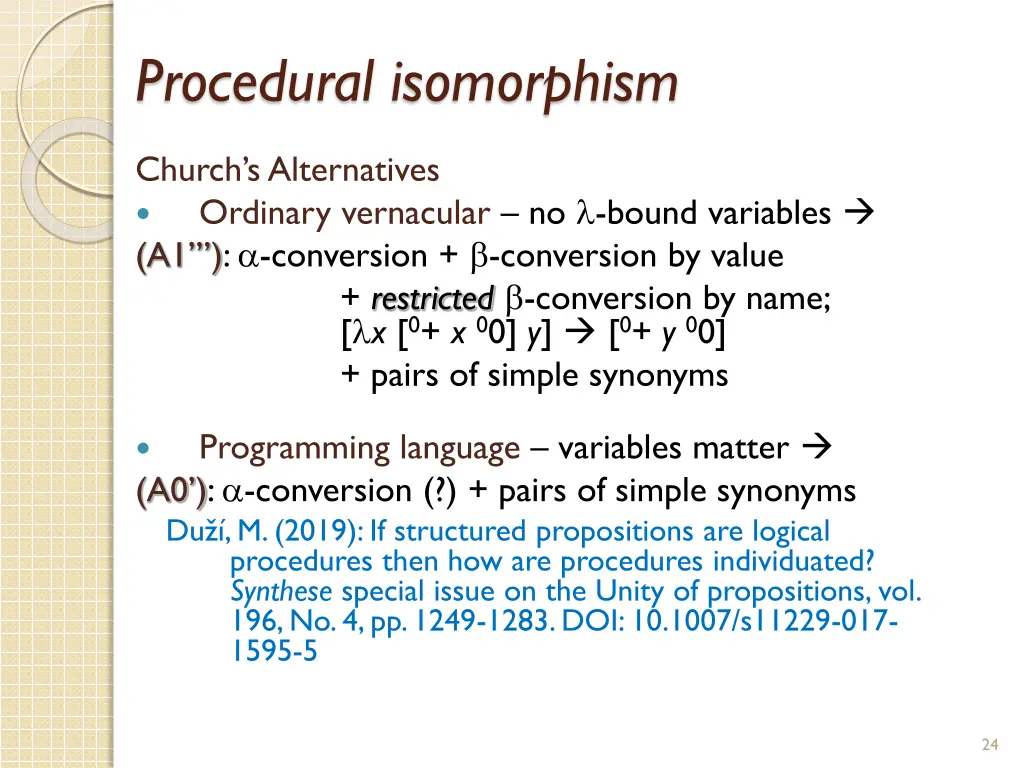 procedural isomorphism