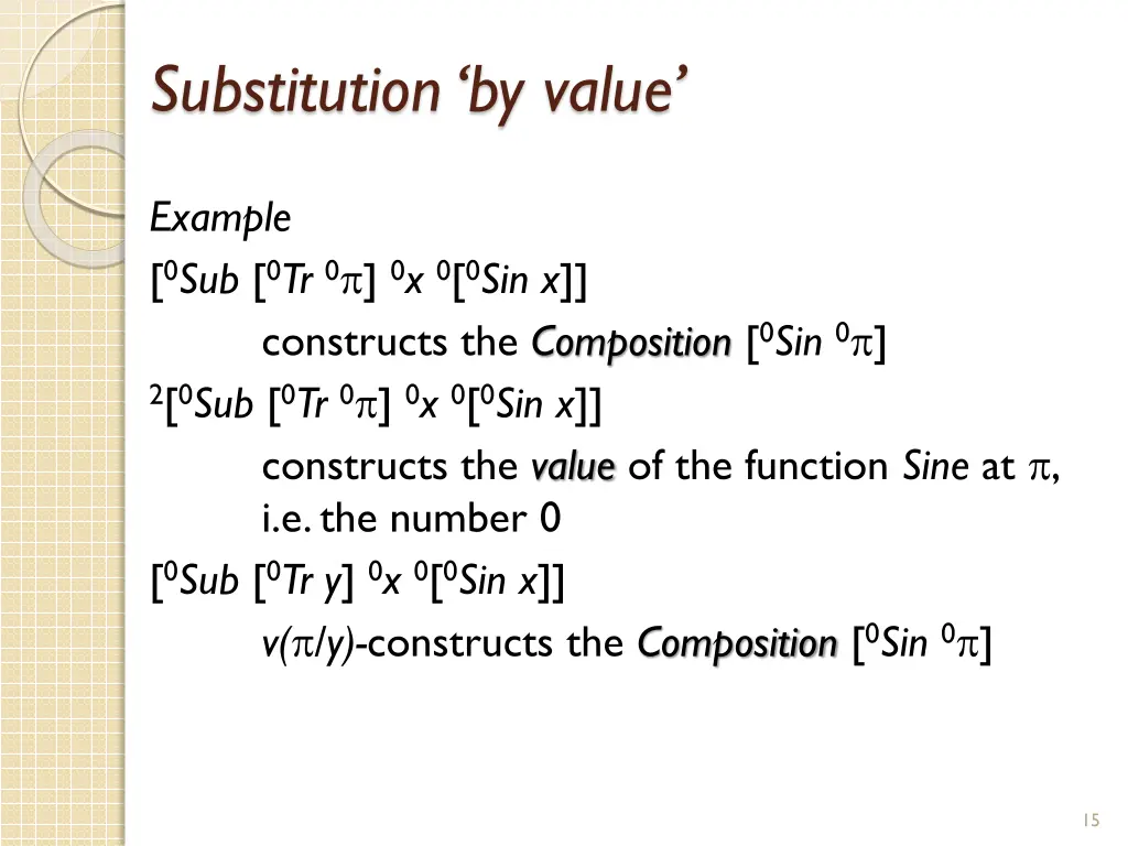 substitution by value 3