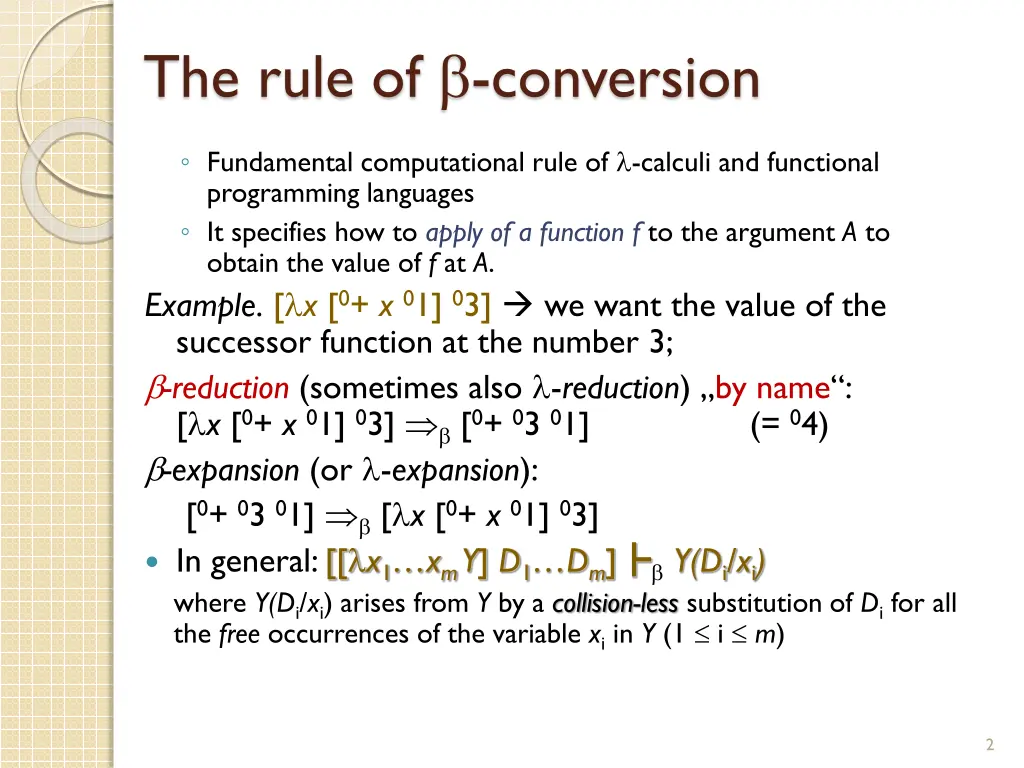 the rule of conversion