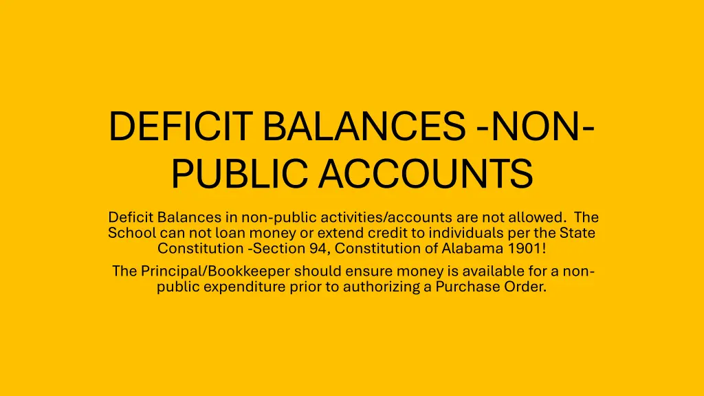 deficit balances non public accounts deficit
