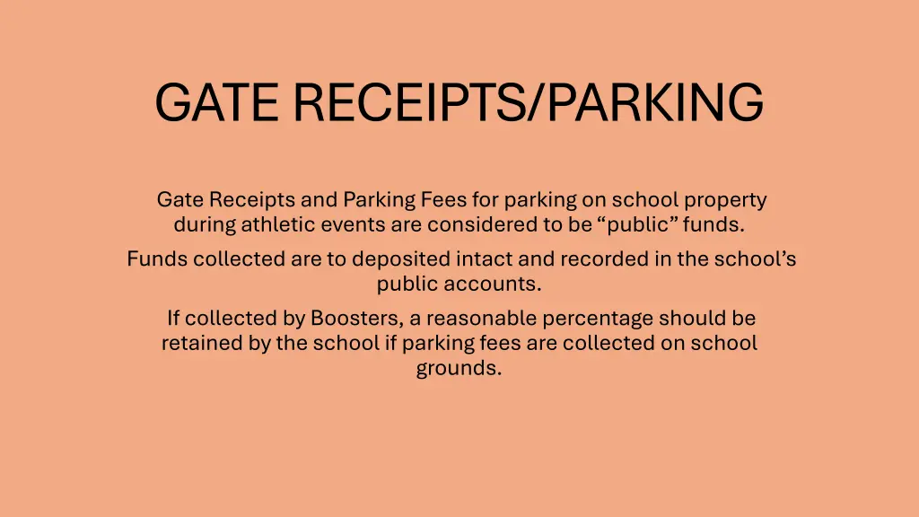 gate receipts parking