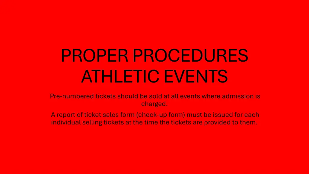 proper procedures athletic events